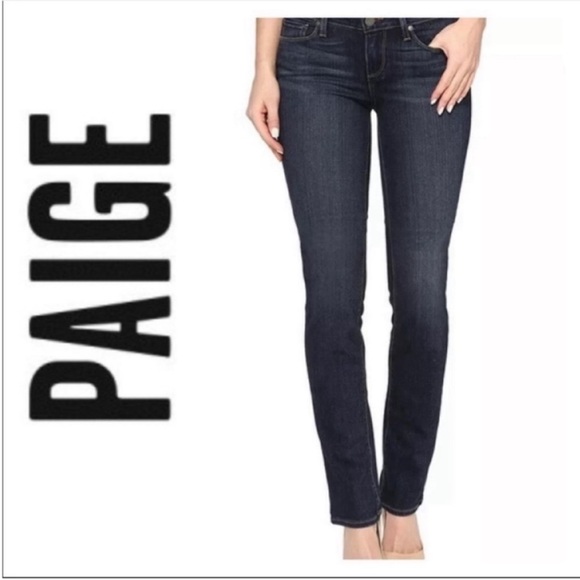 PAIGE Skyline Straight Jeans in Dark Wash Denim Size 25 - Picture 1 of 7